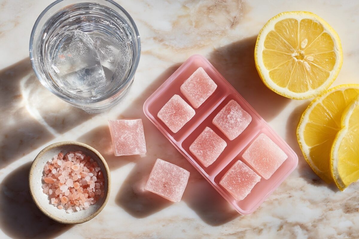 pink salt gummy recipe ingredients and finished gummies